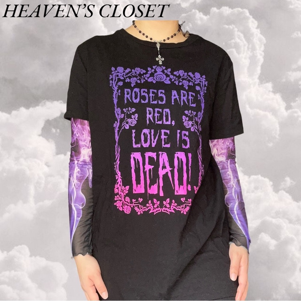 Widow long sleeve oversized goth tshirt